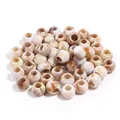 Round vintage marbled acrylic beads for DIY handmade jewelry and clothing accessories - Light Coffee Round Bead / 50Pcs/Bag