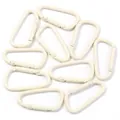 Set di 10 moschettoni in lega di alluminio color crema a forma di D per accessori fai da te - Forma a D / Confezione da 10 / Beige