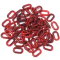 Donkerrode gemarmerde acryl U-vormige kettinglinks voor DIY sieraden maken. - Verloop Rood Zwart