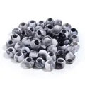 Round marble pattern grey and white DIY jewelry beads for clothing and bag accessories - White Bead / 50Pcs/Bag