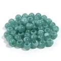 Vintage style round teal marbled beads for handmade DIY jewelry and accessory making - Green Round Bead / 50Pcs/Bag