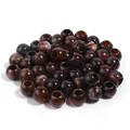 Retro brown imitation amber round beads with large holes for DIY jewelry making - Round Beads / 50 Pieces / Deep Coffee Color Round Beads