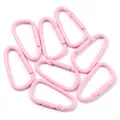 Set di otto moschettoni a D in alluminio verniciato rosa per zaini e portachiavi - Forma a D / Confezione da 10 / Rosa