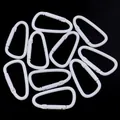 Set di 10 moschettoni in alluminio verniciato bianco per portachiavi e ganci zaino - Forma a D / Confezione da 10 / Bianco