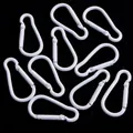 Moschettoni in lega di alluminio verniciati in bianco per accessori per zaini fai da te - Pera / Confezione da 10 / Bianco