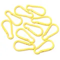 Set di moschettoni in alluminio verniciato giallo per portachiavi fai-da-te e zaini - Cuore / 10 Pezzi (47x23mm) / Giallo