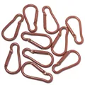 Set di 10 moschettoni in alluminio marrone con gancio a molla per portachiavi fai-da-te - Cuore / 10 Pezzi (47x23mm) / Marrone