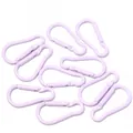 Durevoli moschettoni in lega di alluminio verniciato viola per portachiavi fai-da-te - Cuore / 10 Pezzi (47x23mm) / Viola chiaro