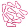 Moschettoni in alluminio rosa a forma di pera per portachiavi fai-da-te e accessori per zaini - Cuore / 10 Pezzi (47x23mm) / Rosso rosa