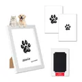 Kit ricordo per animali con cornice in legno bianco, carte per zampe e tampone - 5 Pollici (Con Tampone) / Bianco