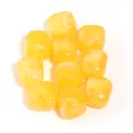 Juego de cuentas cuadradas de acrílico marmoleado amarillo para joyería DIY y cadenas - Degradado Amarillo Blanco