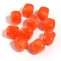 Cuentas cuadradas de acrílico veteado naranja para hacer pulseras y cadenas DIY - Naranja