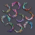 Multi-color iridescent butterfly and moon glass charms for DIY handmade jewelry making - Gradient Random Mix