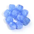 Cuentas cuadradas de acrílico jaspeado azul con bordes redondeados para la creación de joyas - Azul cielo