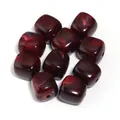 Cuentas cuadradas de acrílico jaspeado rojo oscuro para joyería y colgantes DIY - Burdeos