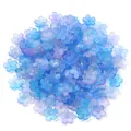 High quality blue translucent five-petal flower spacer beads with gold flecks for DIY jewelry - 200 Pieces/Pack (11mm) / Blue-Purple Translucent Gold Foil