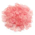Small pink 3D five-petal cherry blossom beads with gold foil for DIY jewelry making - Red Translucent Gold Foil