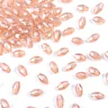 Perline di cristallo a fuso sfaccettate color pesca per gioielli e artigianato - 50 Pezzi/Confezione (6x8mm) / Riso Ovale Sfaccettato Rosso Acqua