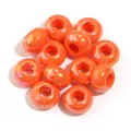 Vibrant orange UV coated acrylic large hole beads for DIY jewelry crafts - 50 Pieces / Orange Plated