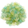 Frosted five-petal flower beads in translucent green and yellow for DIY jewelry crafts - Yellow-Green Translucent Gold Foil
