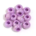 Shiny purple UV plated large hole acrylic beads for handmade DIY jewelry making crafts - 50 Pieces / Purple Plated