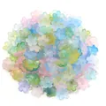 Colorful translucent 3D matte flower petal beads with gold foil for DIY jewelry making - Random Mixed Translucent Gold Foil