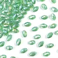 Perle a goccia in cristallo artificiale sfaccettato verde chiaro per gioielli fai da te - 50 Pezzi/Confezione (6x8mm) / Riso Ovale Sfaccettato Verde AB