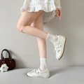 Zapatillas de ballet de satén blanco con cuña interior y lazo de cinta - 35 / Estilo de Espalda Plana Blanco