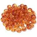 Translucent amber marbled acrylic beads with large holes for DIY jewelry and bag charms - Amber Abacus Beads / 50Pcs/Bag