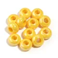 Yellow iridescent large hole acrylic abacus beads for DIY jewelry and phone chain making - 50 Pieces / Yellow Plated