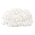 White translucent acrylic beads with large hole for DIY jewelry and bag accessories - Transparent White Abacus Beads / 50Pcs/Bag