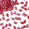 Perle in cristallo rosso sfaccettato a forma di goccia per la creazione di gioielli DIY - 50 Pezzi/Confezione (6x8mm) / Riso ovale sfaccettato rosso scuro AB