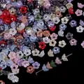 Mixed color 3D pearl finish five-petal flower beads for DIY jewelry making - Random Mixed Artificial Pearl Style