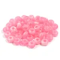 Translucent pink marbled acrylic beads featuring large holes and imitation jade texture for DIY crafts - Abacus Beads / 50 Pieces / Pink Abacus Bead