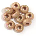 Iridescent champagne UV plated acrylic large hole abacus beads for DIY jewelry making - Iridescent Coffee / Outer Diameter Approx. 14mm, Thickness Approx. 7mm, Hole Diameter Approx. 5.4mm