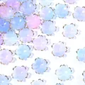 3D five-petal flower bead caps in pastel colors with gold rims for DIY jewelry making - Blue-Purple Gradient with Gold Edge