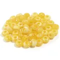 Elegant two-tone marbled acrylic beads with large holes for DIY jewelry and bag accessories - Yellow Abacus Beads / 50Pcs/Bag