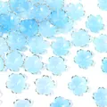 Light blue 3D five-petal flower charms with gold edges for DIY jewelry making - Blue Gradient with Gold Edge