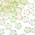 Pale green translucent five-petal flower bead caps with gold edges for jewelry making - Green Gradient with Gold Edge
