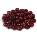 Premium dark red marbled acrylic faux jade large hole beads for DIY jewelry and bag charms - Red Abacus Beads / 50Pcs/Bag