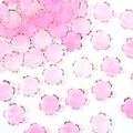 High-quality pink 3D five-petal flower bead caps with gold edges for DIY handmade jewelry - Rose Pink Gradient with Gold Edge