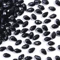 Perline di cristallo nero sfaccettate a goccia per la creazione di gioielli DIY - 50 Pezzi/Confezione (8x12mm) / Forma a goccia sfaccettata nera
