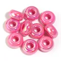 Iridescent pink UV-plated acrylic large hole beads for DIY phone chains and jewelry - Iridescent Pink (UV Plated) / Outer Diameter Approx. 14mm, Thickness Approx. 7mm, Hole Diameter Approx. 5.4mm