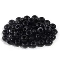 Dark black marbled acrylic beads with large hole design for DIY accessory crafting - Black / 50Pcs/Bag