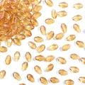 Gocce di cristallo ambrato sfaccettate per la creazione professionale di gioielli - 50 Pezzi/Confezione (8x12mm) / Forma a goccia sfaccettata champagne