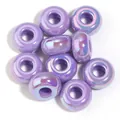 Purple iridescent UV-plated large hole acrylic beads for DIY handmade jewelry crafts - Iridescent Purple (UV Plated) / Outer Diameter Approx. 14mm, Thickness Approx. 7mm, Hole Diameter Approx. 5.4mm