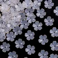 Elegant white 3D five-petal flower bead caps with gold edges for DIY jewelry making. - White Gradient with Gold Edge