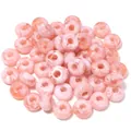 Pink and white marbled acrylic large hole beads for DIY bag and phone chain accessories - Light Pink Abacus Beads / 50Pcs/Bag