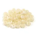 Creamy white marbled acrylic large-hole faux jade beads for DIY bag and phone chain accessories. - Beige Abacus Beads / 50Pcs/Bag