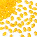 Perle di vetro a goccia sfaccettate giallo brillante per la creazione di gioielli - 50 Pezzi/Confezione (8x12mm) / Forma a goccia sfaccettata giallo oro